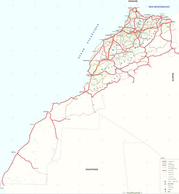 carte routiere maroc Grande