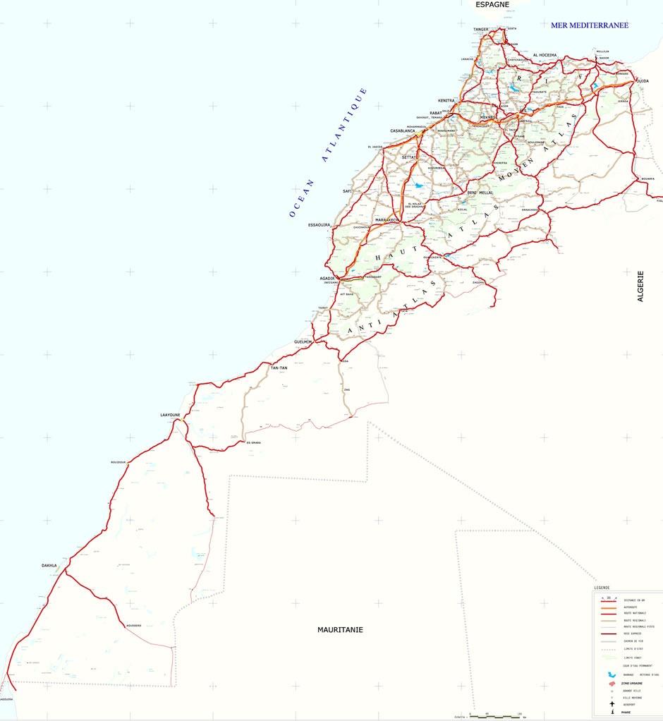 carte routiere maroc